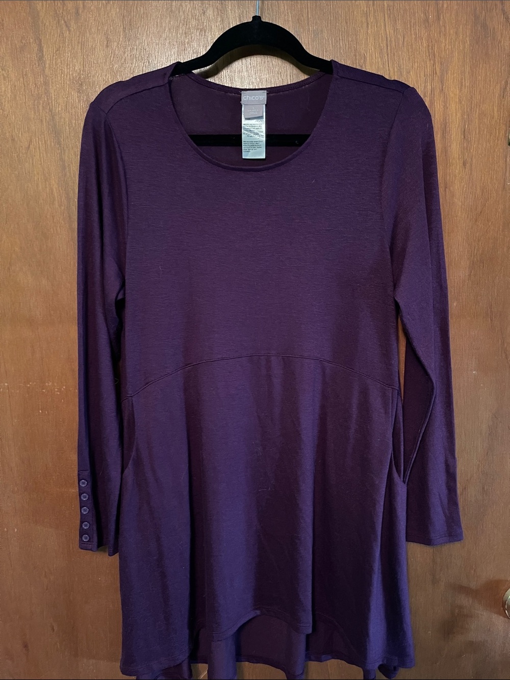 Chico's Deep Plum Scoop Neck Top